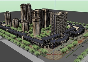 新古典风格住宅、酒店及商业楼建筑设计SU(草图大师)模型