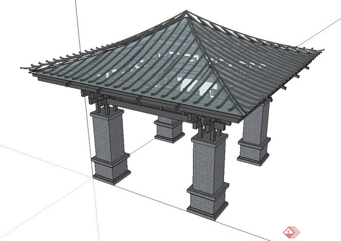 23种不同收集的中式亭子设计su模型(3)
