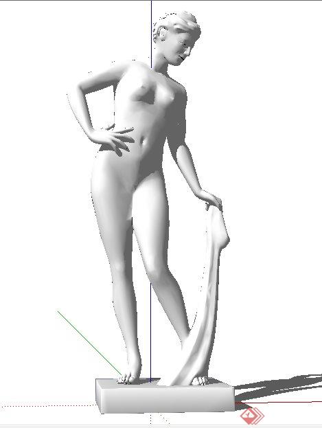女性人物雕塑su模型(1)