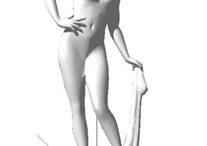 女性人物雕塑SU(草图大师)模型