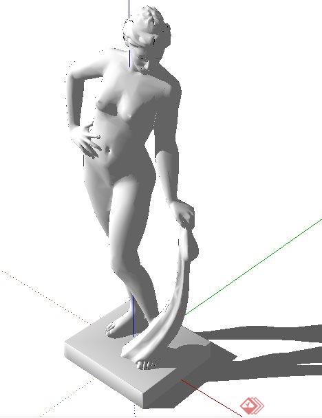 女性人物雕塑su模型(2)