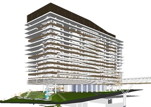 现代高层医院门诊大楼建筑设计Su模型
