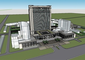 某国营医院建筑楼设计SU(草图大师)模型