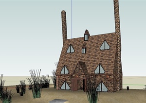 英式风格住宅小屋设计SU(草图大师)模型