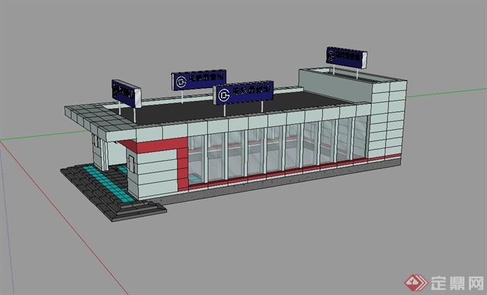 某现代风格八号线霍营地铁站建筑设计su模型cad方案及jpg实景图(17)