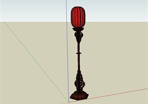 古典中式风格落地灯具设计SU(草图大师)模型
