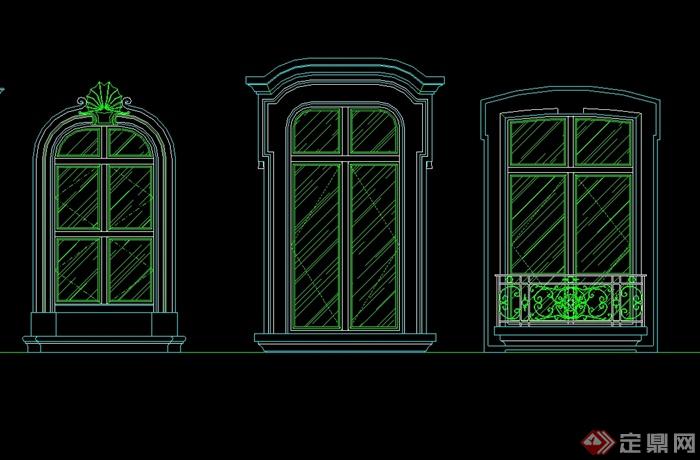 某欧式风格详细窗户设计cad方案(1)