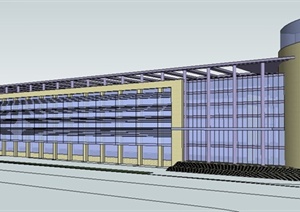 某简约多层购物中心商业楼建筑设计Su模型