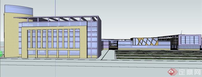 某简约多层购物中心商业楼建筑设计Su模型(3)