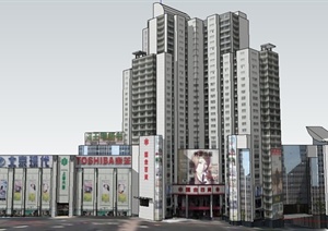 现代百货商场综合体建筑设计Su模型