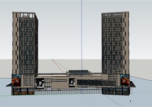 某现代简约风格商业办公大楼建筑设计SU(草图大师)模型