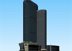 现代风格详细超高层酒店建筑设计SU(草图大师)模型