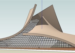 现代风格会展中心建筑体设计SU(草图大师)模型