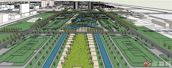 现代城市绿地规划设计su模型(2)