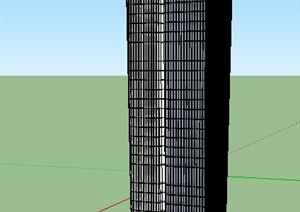 现代超高层办公楼单体建筑SU(草图大师)模型