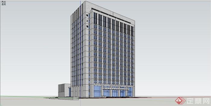 某现代风格技校教学楼建筑设计SU模型(1)