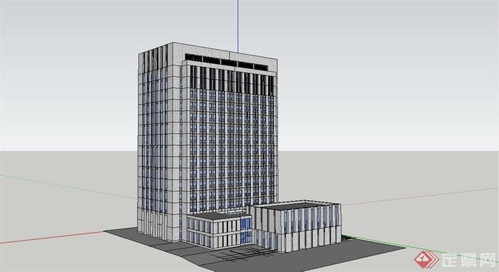 某现代风格技校教学楼建筑设计SU模型(3)