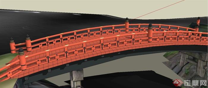 某日式风格景观桥设计SU模型(3)