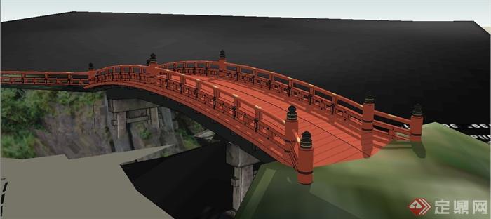某日式风格景观桥设计SU模型(2)