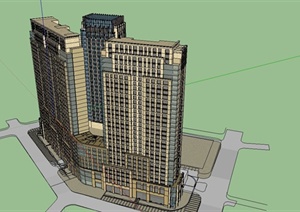 某精细新古典风格高层住宅公寓建筑设计SU(草图大师)模型