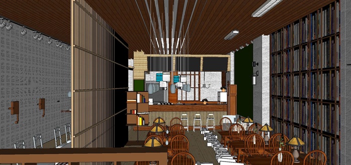 两个咖啡馆装潢设计方案SU精致模型(4)