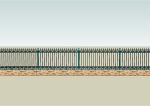 某现代风格小区栏杆围墙设计SU(草图大师)模型