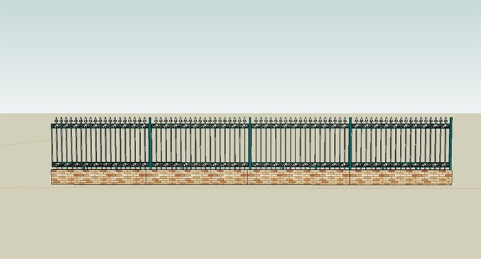 某现代风格小区栏杆围墙设计su模型