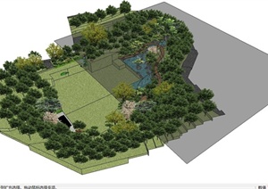 某精美现代风格公园景观规划设计SU(草图大师)模型