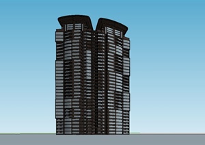 某银行现代风格高层办公建筑设计SU(草图大师)模型