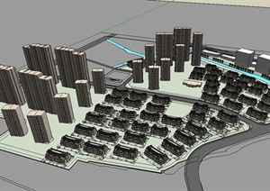 欧式风格城市建筑规划设计SU(草图大师)模型