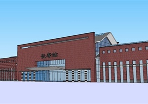 某简约现代风格火车站建筑设计SU(草图大师)模型