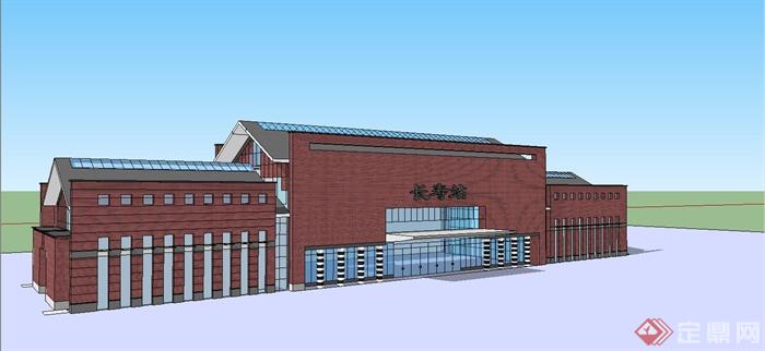 某简约现代风格火车站建筑设计SU模型(2)