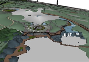 某现代风格体育公园规划景观设计SU(草图大师)模型