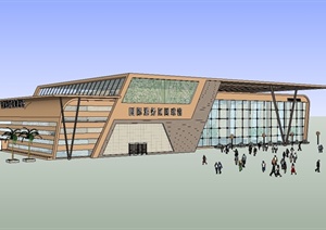 某现代风格国际网球馆建筑设计SU(草图大师)模型