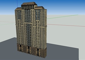 某精致新古典风格高层住宅建筑设计SU(草图大师)模型