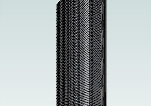 超高层办公楼建筑单体设计SU(草图大师)模型