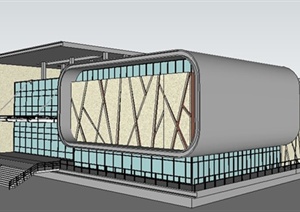 现代风格体育中心建筑设计Su模型