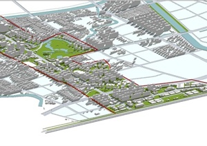 某现代风格一个城市规划方案设计SU(草图大师)模型