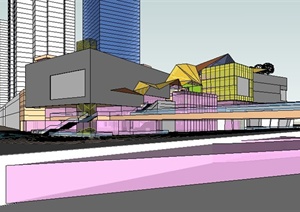 商业综合体建筑规划设计Su模型