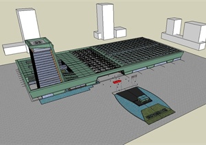 现代风格详细会展中心建筑设计SU(草图大师)模型