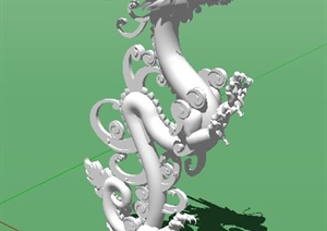 中国龙雕塑小品设计SU(草图大师)模型