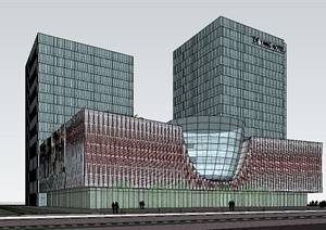 某现代酒店综合体建筑设计SU(草图大师)模型
