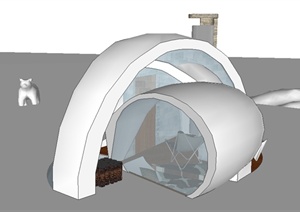 某北极考察小屋设计SU(草图大师)模型