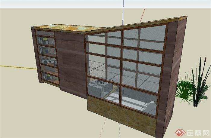 现代风格独特简单的小屋设计su模型(3)