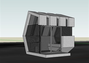 某现代风格简单的休息小屋设计SU(草图大师)模型