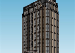 简约古典小高层办公建筑设计Su模型