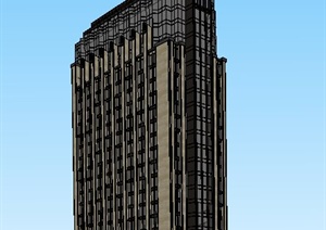 古典风格高层办公楼建筑设计SU(草图大师)模型
