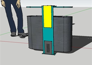 简约垃圾桶单体设计Su模型