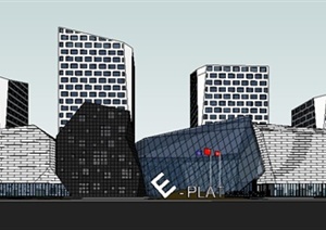 现代高新商务园区建筑规划设计SU(草图大师)模型