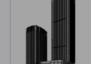 超高层办公酒店综合体建筑Su模型